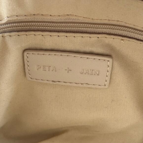 Peta + Jain Beige Nylon Shoulder Bag Gold Hardware Minimalist Y2K - Picture 5 of 9